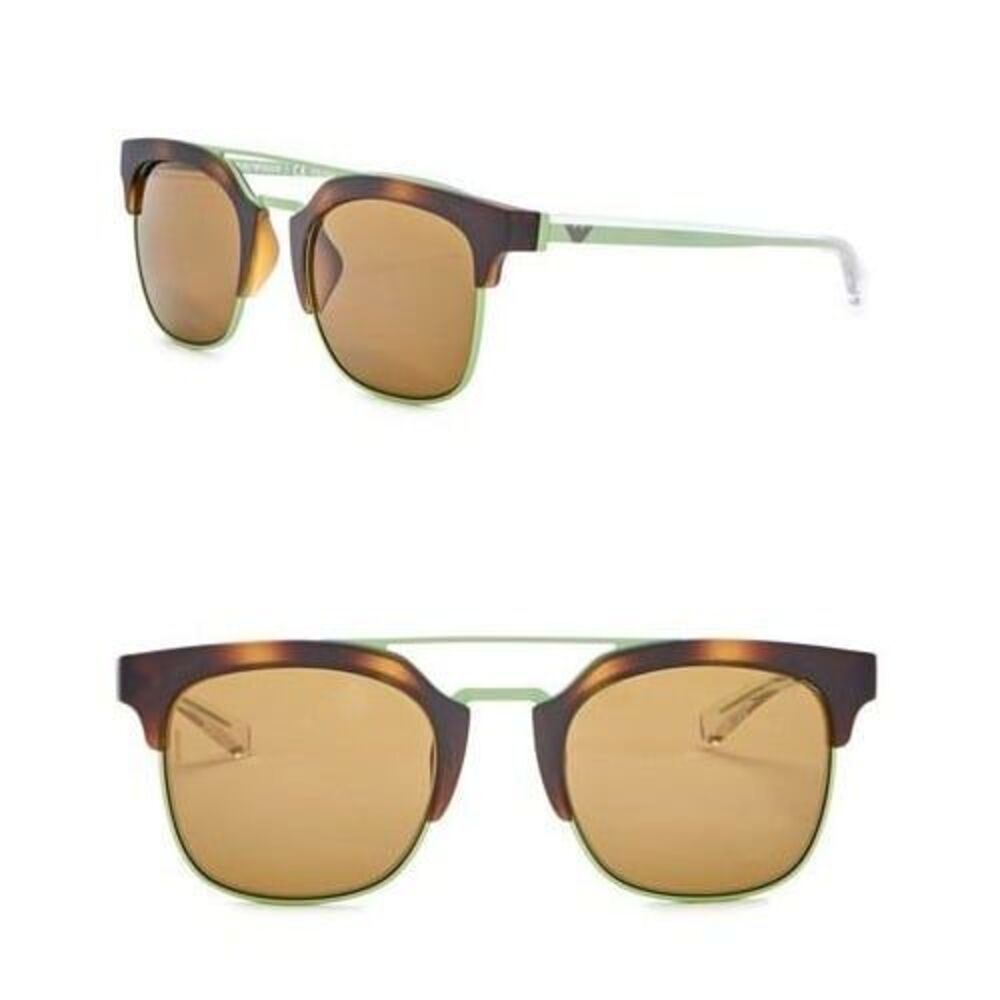 NWT Emporio Armani $215 Designer Brand Clubmaster Metal Frame Sunglasses
